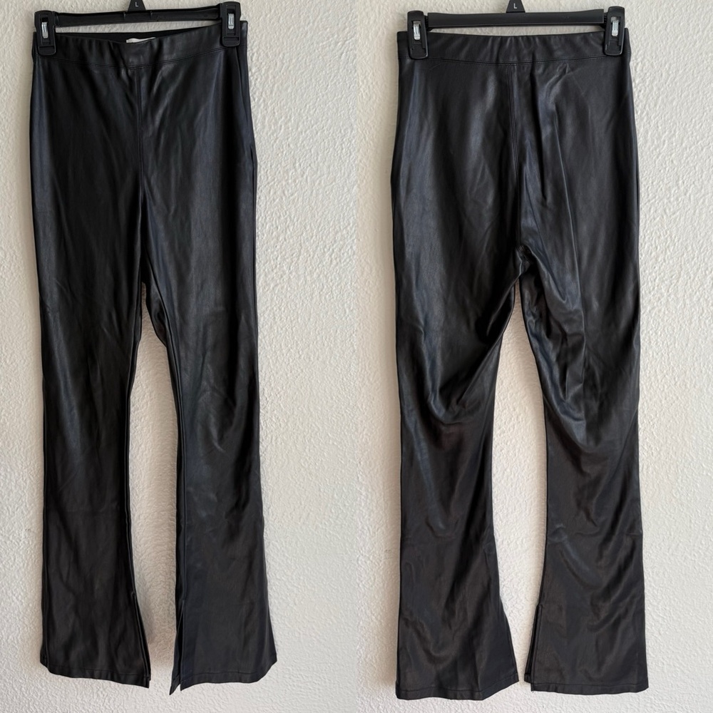 Topshop Faux Leather Flare Pants